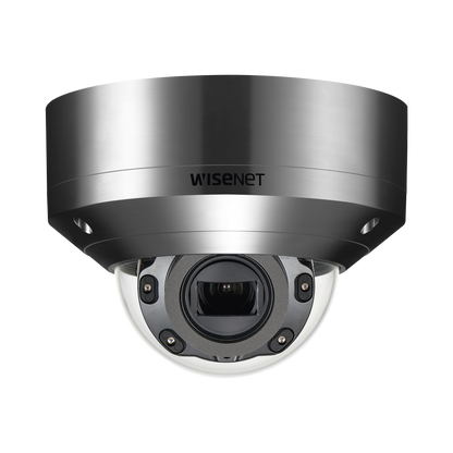 Cámara IP Tipo Domo Antivandálico 5MP de Acero Inoxidable / Lente Motorizado 3.9 - 9.4 mm / IR 50 M / WDR 120db / H.265 & WiseStream