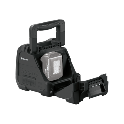 Bocina Negra Bluetooth con entrada USB, Auxiliar y Cargador, Funciona con Batería LXT de 18V o CXT de 12v (no inluidas)