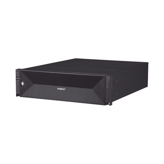 NVR de 64 canales / Soporta grabación hasta 32 MP / H.265 & Wisestream / Procesamiento 400 Mbps / 3 Puertos de Red / Raid 5-6 / 64TB incluidos