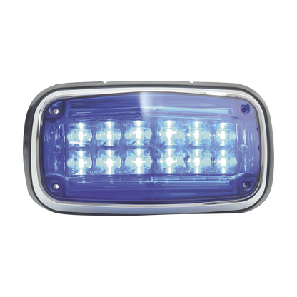 Luz de advertencia 8 X 4", Color Azul, IP67, SAE, Ideal para Ambulancias
