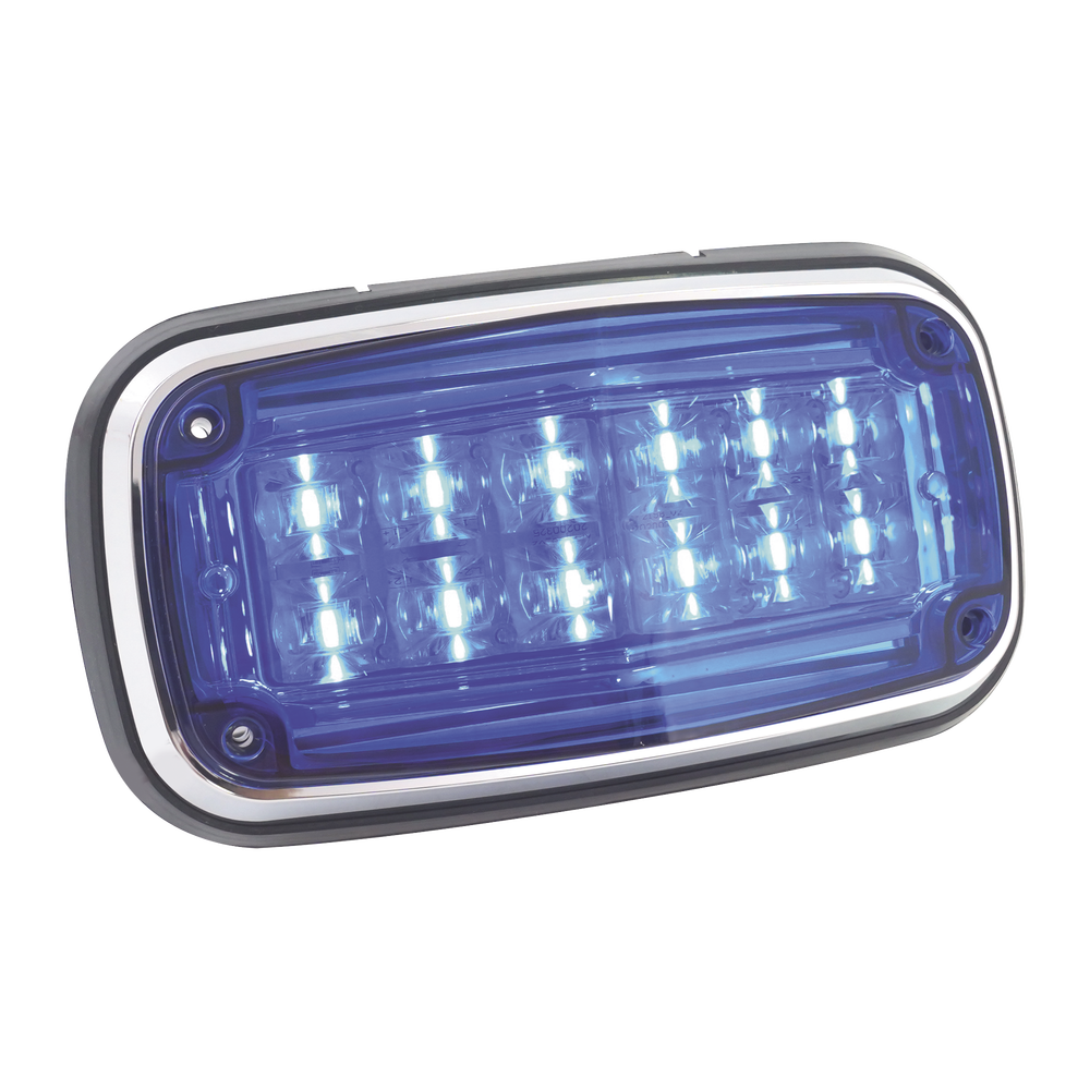 Luz de advertencia 8 X 4", Color Azul, IP67, SAE, Ideal para Ambulancias