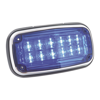 Luz de advertencia 8 X 4", Color Azul, IP67, SAE, Ideal para Ambulancias