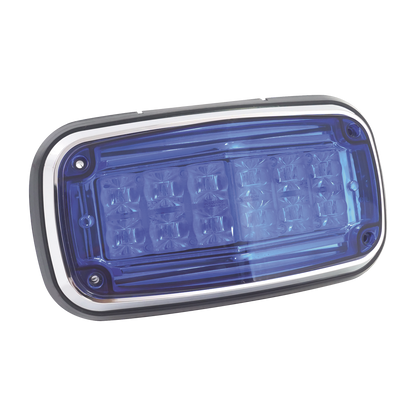 Luz de advertencia 8 X 4", Color Azul, IP67, SAE, Ideal para Ambulancias