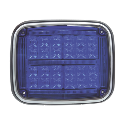 Luz de advertencia de 8 X 6", Color Azul, SAE,  IP67, Ideal para Ambulancias