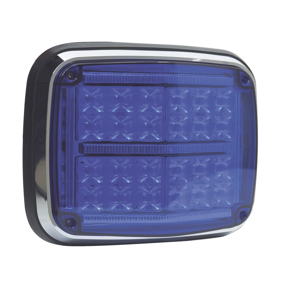 Luz de advertencia de 8 X 6", Color Azul, SAE,  IP67, Ideal para Ambulancias