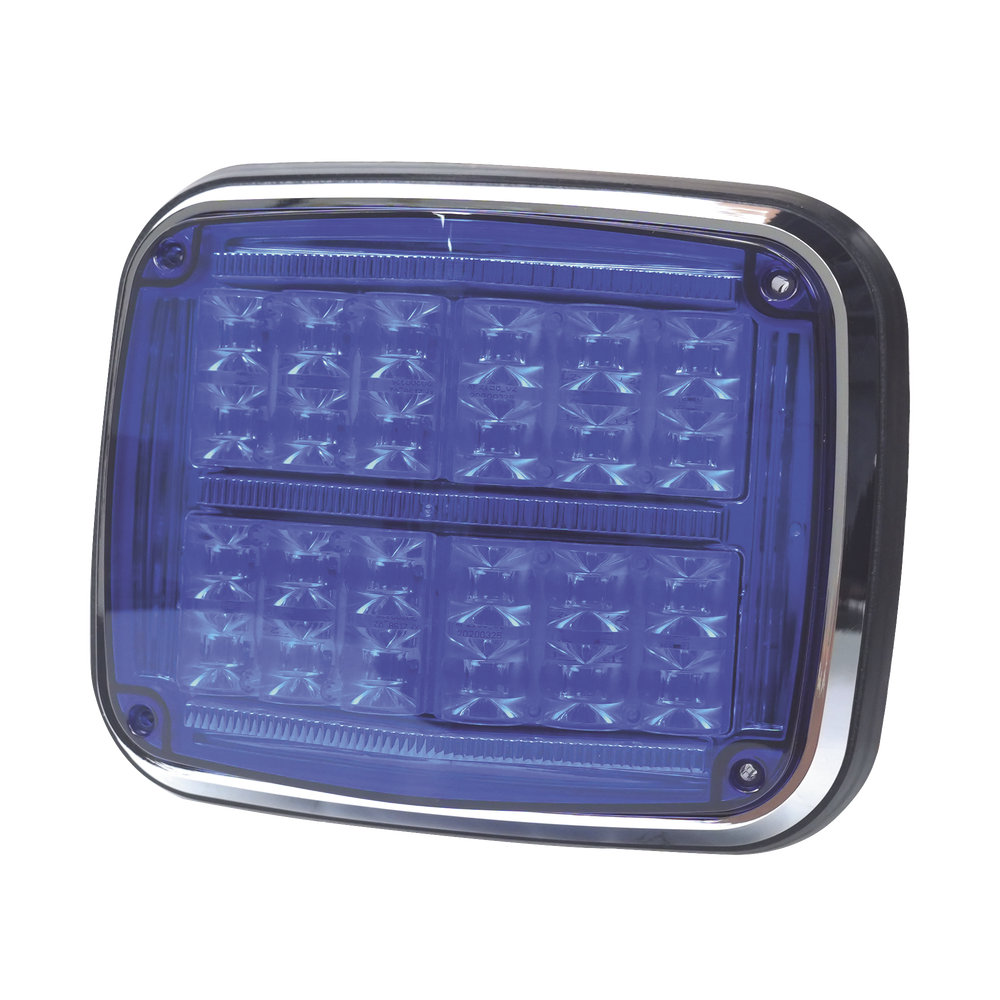 Luz de advertencia de 8 X 6", Color Azul, SAE,  IP67, Ideal para Ambulancias