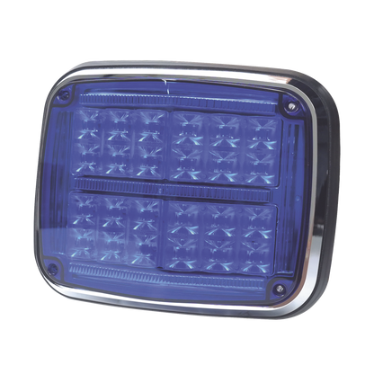 Luz de advertencia de 8 X 6", Color Azul, SAE,  IP67, Ideal para Ambulancias