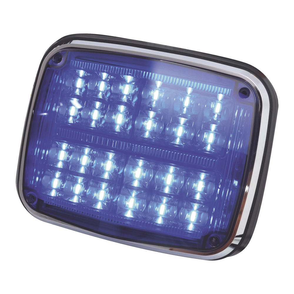Luz de advertencia de 8 X 6", Color Azul, SAE,  IP67, Ideal para Ambulancias