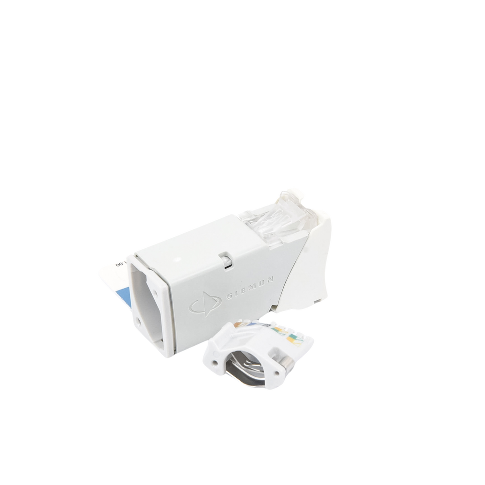 Jack Z-Max Cat6A, UTP, Montaje Híbrido en Placa de Pared (Plano y Angulado), Color Blanco, Versión Bulk (Sin Empaque Individual)