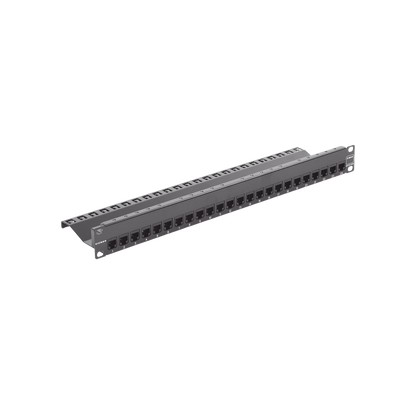 Patch Panel Z-Max de 24 Puertos, Blindado, Precargado con Jacks Categoría 6A, Plano, 1UR