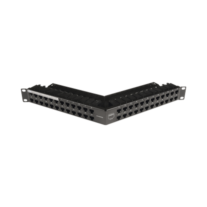 Patch Panel Z-Max de 48 Puertos, Blindado, Precargado con Jacks Categoría 6A, Angulado, 1UR