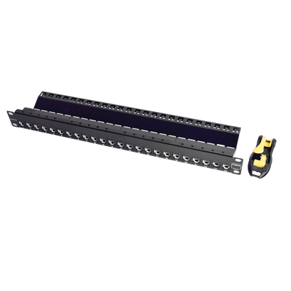 Patch Panel UTP Z-MAX de 24 Puertos, Precargado con Jacks Categoría 6, Plano, 1UR