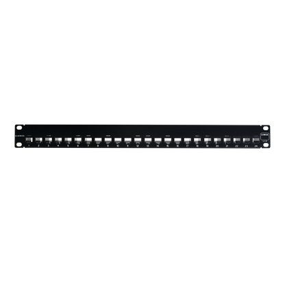 Patch Panel UTP Z-MAX de 24 Puertos, Precargado con Jacks Categoría 6, Plano, 1UR