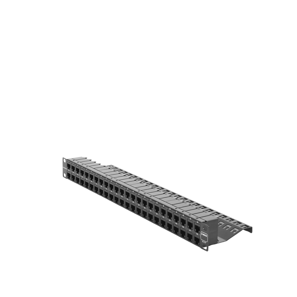Patch Panel UTP Z-MAX de 48 Puertos, Precargado con Jacks Categor�a 6, Plano, 1UR