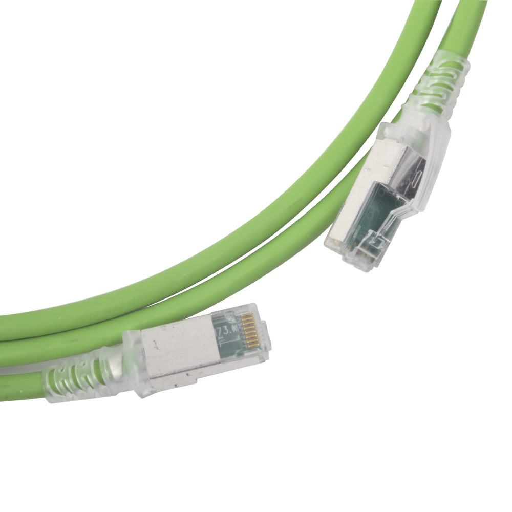 Patch Cord Z-MAX Cat6A S/FTP, CM/LS0H, 0.91 metros (3 pies), Color Verde, Versi�n Bulk (Sin Empaque Individual)