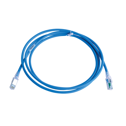 Patch Cord Z-MAX Cat6A S/FTP, CM/LS0H, 2.13 Metros (7 Pies), Color Azul, Versión Bulk (Sin Empaque Individual)