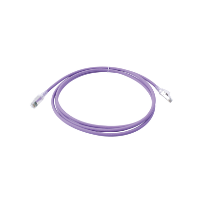 Patch Cord Z-MAX Cat6A S/FTP, CM/LS0H, 2.13 Metros (7 Pies), Color Violeta, Versión Bulk
