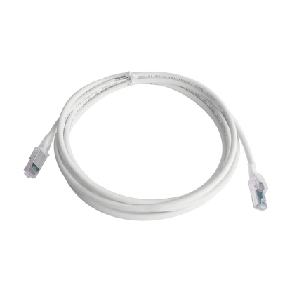 Patch Cord Z-MAX Cat6A S/FTP, CM/LS0H, 3.05 Metros (10 Pies), Color Blanco, Versi�n Bulk (Sin Empaque Individual)
