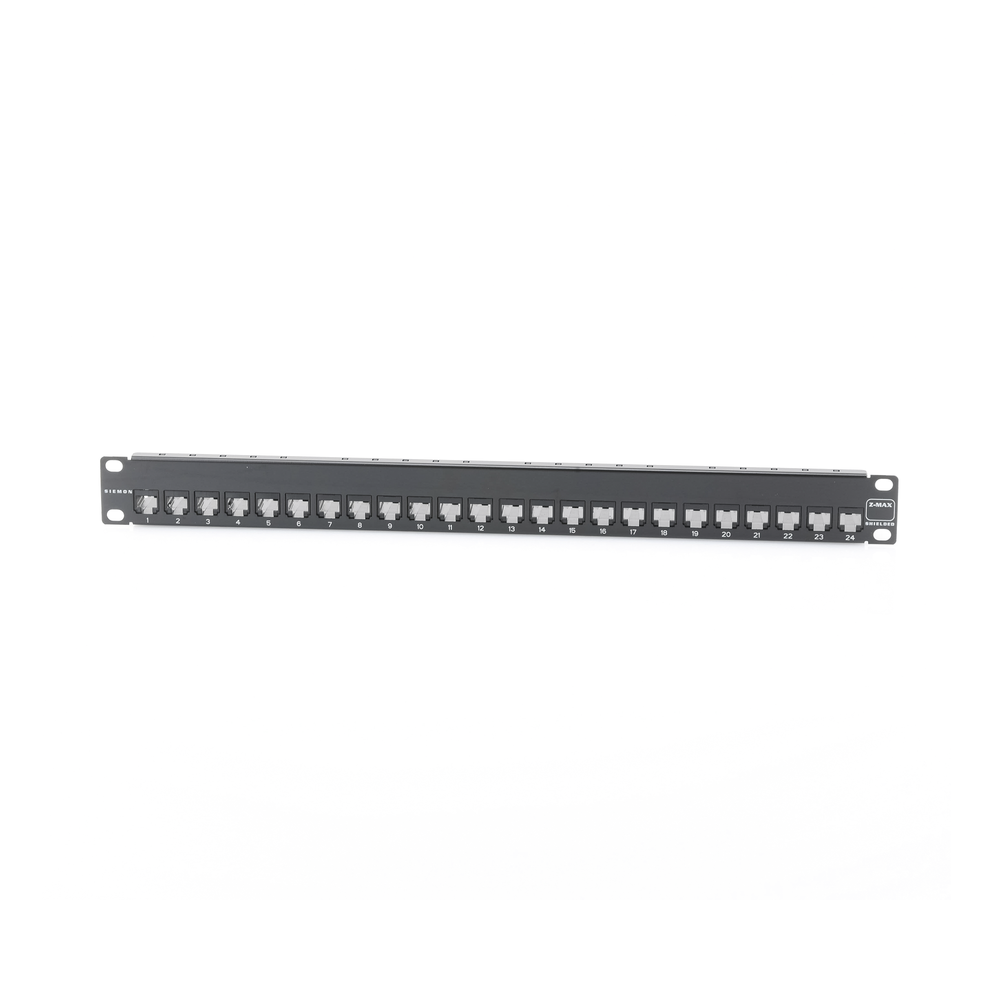 Patch Panel Z-Max, Blindado, de 24 Puertos, Modular (Vacío), Plano, 1UR