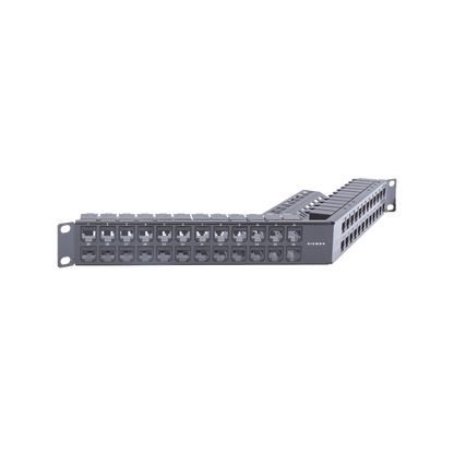 Patch Panel Z-MAX de 48 Puertos, Blindado, Modular (Vacío), Angulado, 1UR