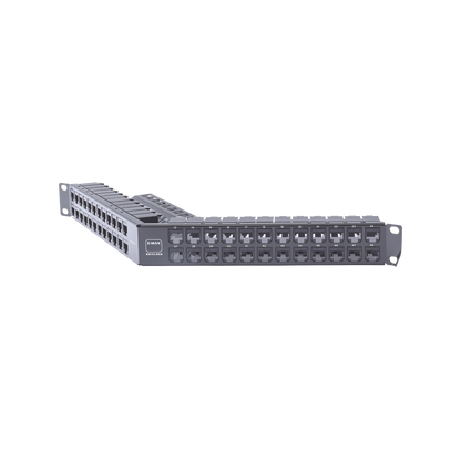 Patch Panel Z-MAX de 48 Puertos, Blindado, Modular (Vacío), Angulado, 1UR