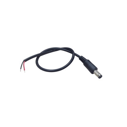 Cable con Conector Macho (Pigtail)  | Forro negro | Alimentación para Vcc con Puntas Libres / Polarizado / Largo 22 cm (8.66 Pulgadas) / Calibre 22AWG.
