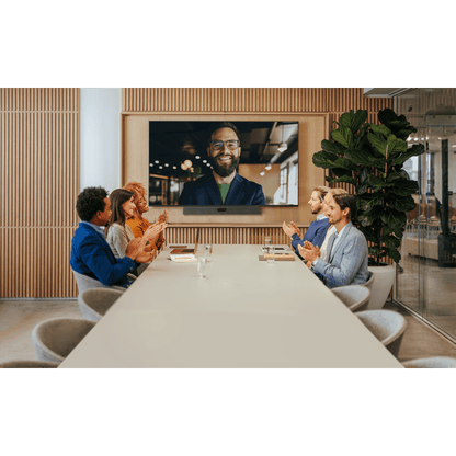 Barra de Videoconferencia Yealink A50 con IA y Control Remoto VCR11, Todo en Uno para Salas Medianas y Grandes con Seguimiento Automático del Hablante