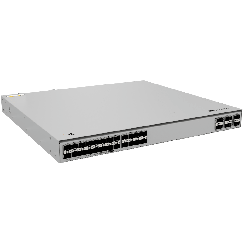 Switch 10GE Core / 24 Puertos 10GE SFP+ / 6 Puertos 100GE QSFP28 / Switching 1680 Gbps / Forwarding 1250 Mpps / iStack / Gestión Cloud / SME