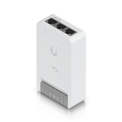 Centro de Control de Acceso Compacto Ubiquiti UniFi / Terminal de Bloqueo 12V / Entradas Adicionales Sensor y Botón / Alimentación PoE++ / Conexión para Dos Lectores o Cámaras / Uso Interior