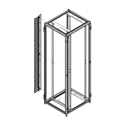 Organizador Vertical de Cables para Rack 45 UR (79 in) / Acero Negro RAL 9005 / Sección 95x208 mm (3.7x8.2 in) / Capacidad 726 Cables / Dedos cada 1.75 pulg / ProLine S1 HOFFMAN