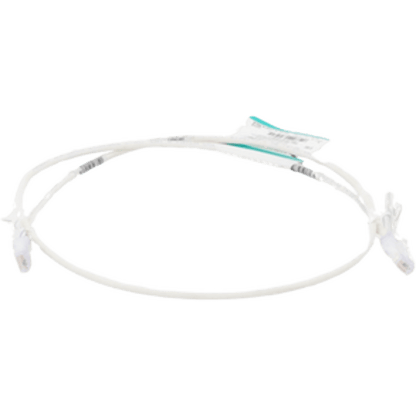 Cable de Parcheo TX6, UTP Cat6, Diámetro Reducido (28AWG), Color Blanco Mate, 2 ft.
