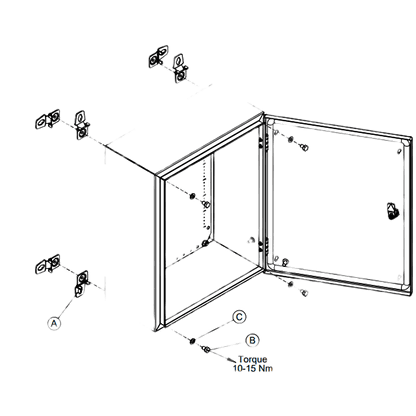 Soportes de Montaje en Pared para gabinetes tipo NEMA / Acero Inoxidable 304 / Incluye 4 Brackets con Accesorios / Resistente a la Corrosión