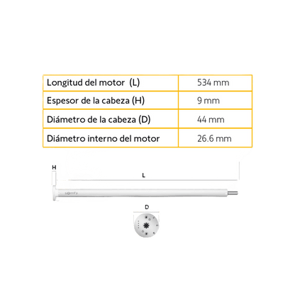 Motor inalámbrico (RTS) de baterías convierta sus persianas de cadena en sistemas inteligentes, para ventanas de 2.30m ancho / 3.00m alto, no incluye textil