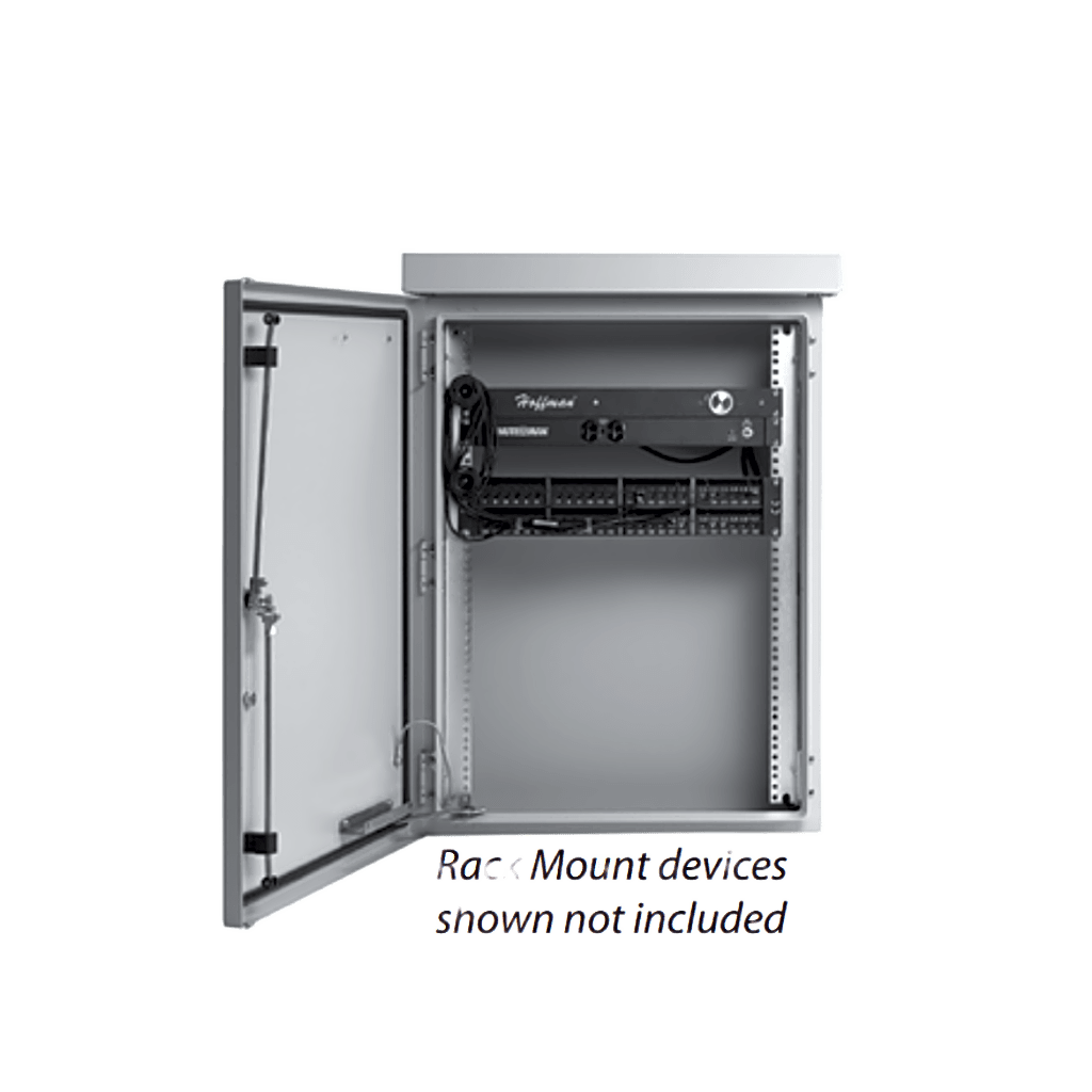 Gabinete Para Exterior OSP ComLine de 12 UR, 600 mm de Ancho, 500 mm de Profundidad De Aluminio, Color Gris Claro Con Protección NEMA 4/12/4X/3/3R; IP66