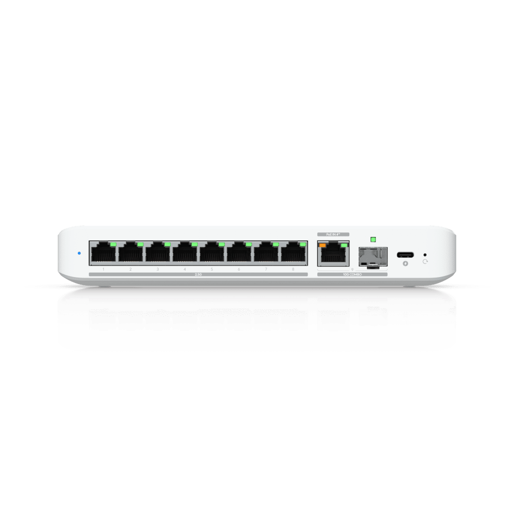 USW Flex 2.5G Switch de 8 Puertos 2.5GbE, con un Puerto de Enlace Ascendente Combinado RJ45/SFP+ de 10 GbE, Incluye Adaptador ca/cc