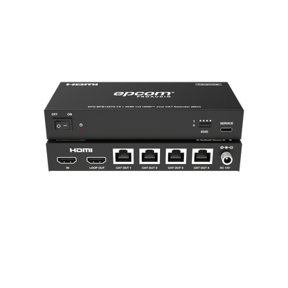 Splitter Extensor 1x4 | 4K@60Hz a 60m | 4K@30Hz a 70m | Cable Cat6 | EDID | HDCP 2.2 | Salida Loop