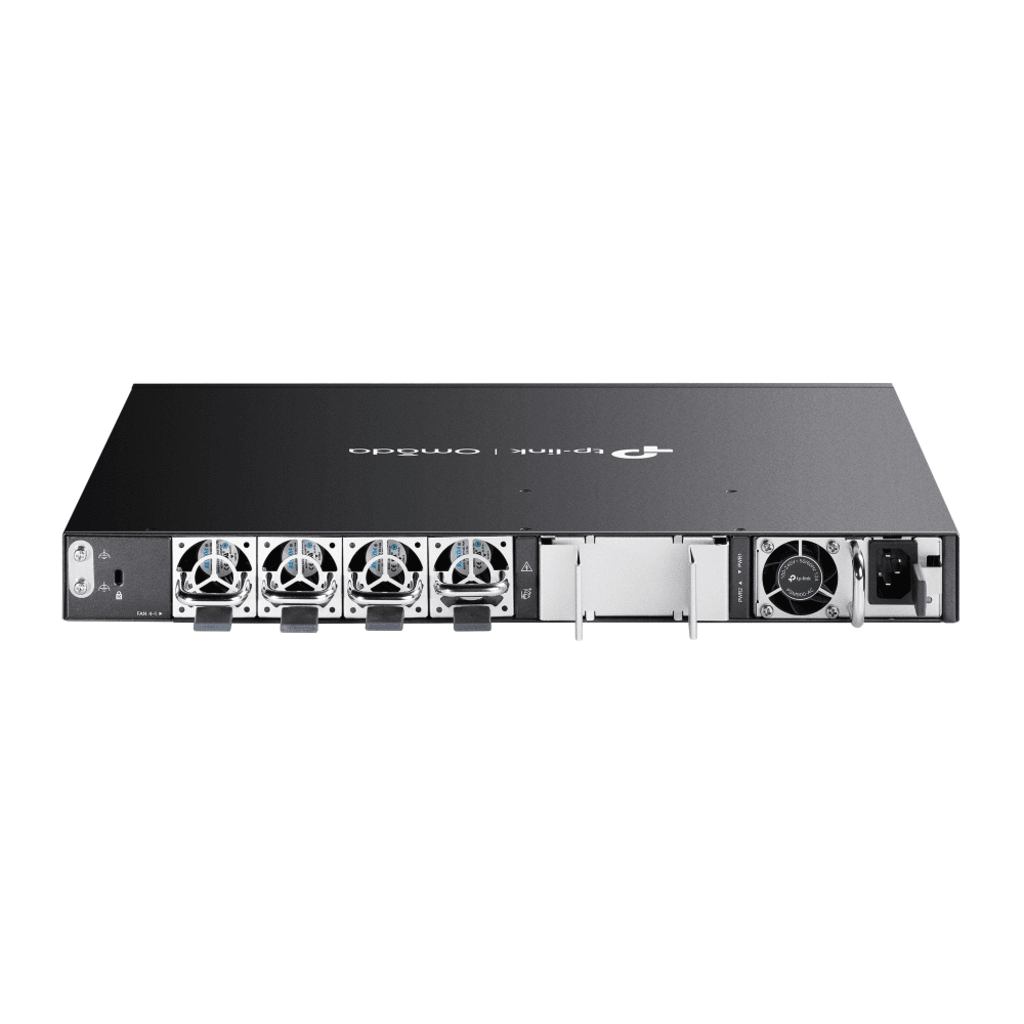 Switch Omada L3 SDN Administrable / 24 puertos PoE af/at Gigabit y 4 puertos SFP+ / Presupuesto PoE 720W / Funciones RIP, VRRP, Servidor DHCP / Administración centralizada OMADA / Fuente Redundante
