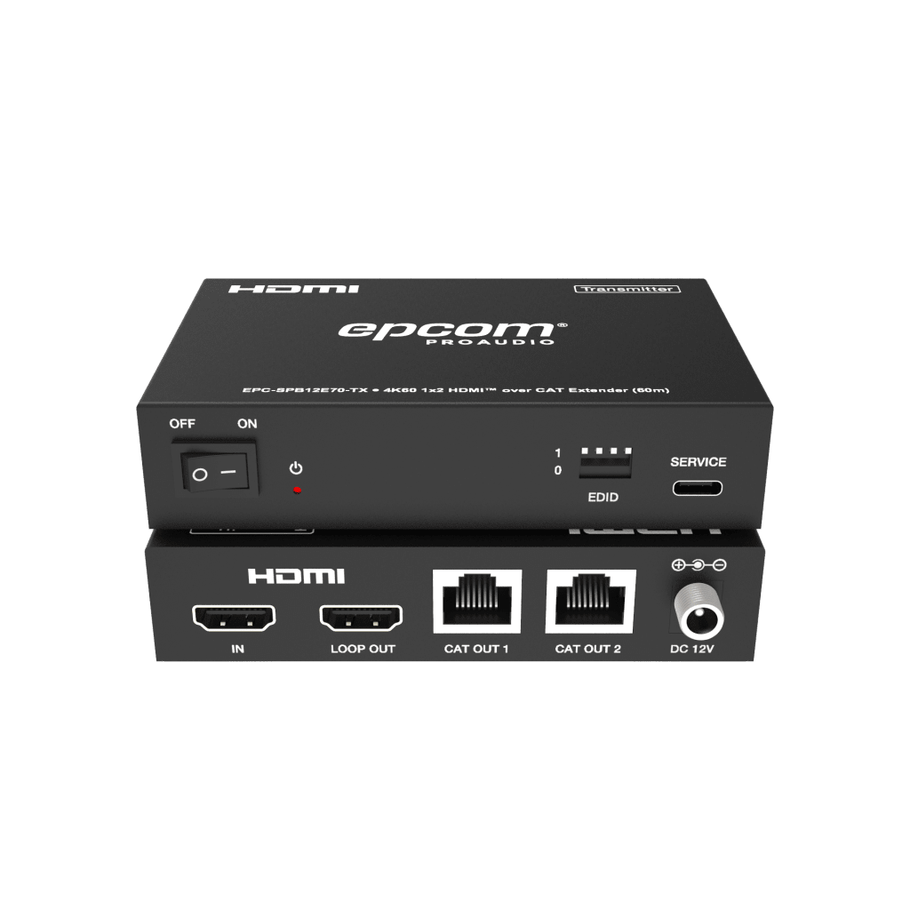 Splitter HDMI 1x2 | 4K@60Hz a 60m | 4K@30Hz a 70m | Cable Cat6 | EDID | HDCP 2.2 | Salida Loop
