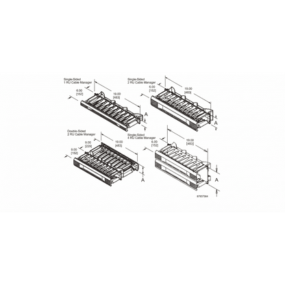 Organizador de Cables Horizontal CableTek, Sencillo (Solo Frontal), Para Rack de 19in, 1 UR
