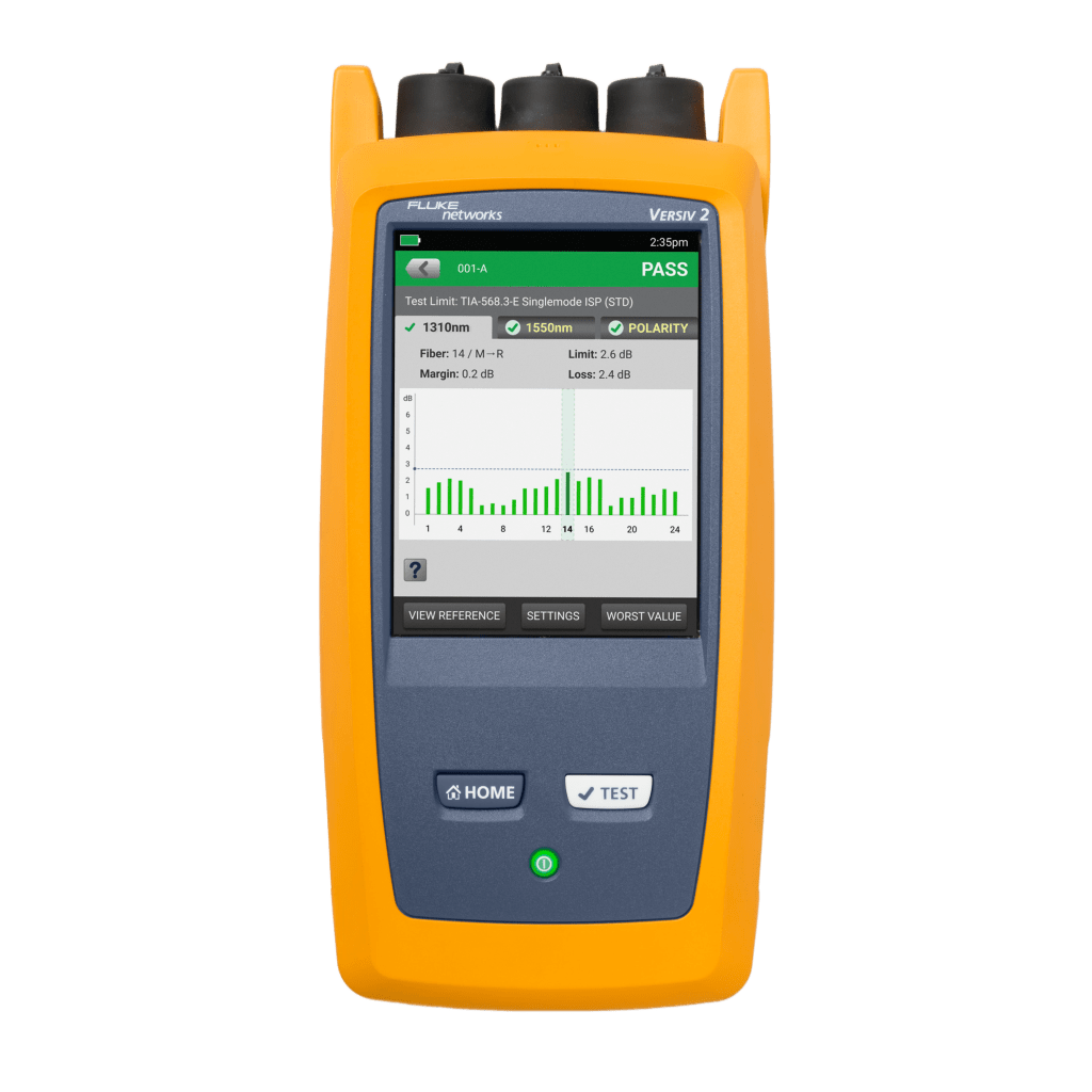Certificador de Fibra Óptica MPO MMC Pinned/Unpinned CertiFiber Max  / Test Set de Pérdida Óptica / 24 Fibras en 1 Segundo  / Sistema Versiv / LinkWare Live / Doble Inspección