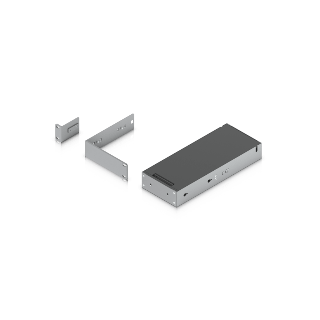 Kit para instalar en rack switches USW-PRO-MAX-16-POE o USW-PRO-MAX-16, 1UR, con base para fuente de alimentación y cable