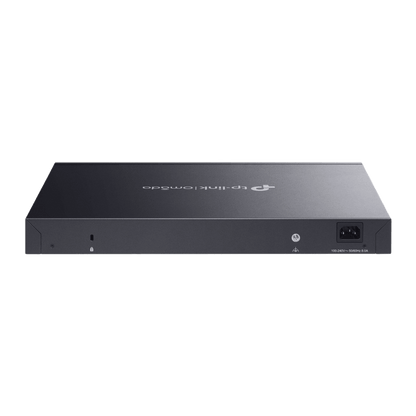Switch L2+ Gestionado Omada / 24 Puertos Gigabit RJ45 + 4 Puertos 10G SFP+ / 16 Puertos PoE+ (30W) + 8 Puertos PoE++ (90W) / 128 Gbps Capacidad / 95.23 Mpps Forwarding / 500W PoE Budget / SDN Cloud Management