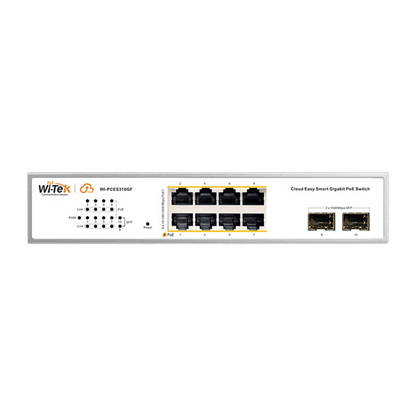 Switch Administrable PoE  / 8 puertos PoE af/at Gigabit /  2 x SFP Gigabit / Administración Cloud Gratuita / Presupuesto 120 W