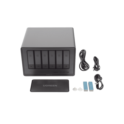 NAS UGREEN NASync DXP6800 Pro / Intel Core i5-1235U 10 Núcleos / 6 Bahías SATA + 2 M.2 NVMe / 2 Puertos Thunderbolt 4 / 2 Puertos 10GbE / 8K HDMI / PCIe 4.0 x4 / DDR5 Hasta 64GB / Compatibilidad Multiplataforma