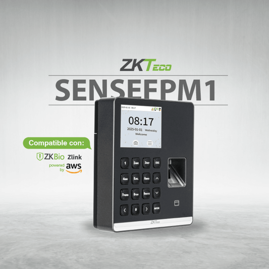 Terminal Biométrica de Asistencia / Huella Digital y RFID / 500 Usuarios / Pantalla 2.8" / WiFi / ZKBio Zlink / USB