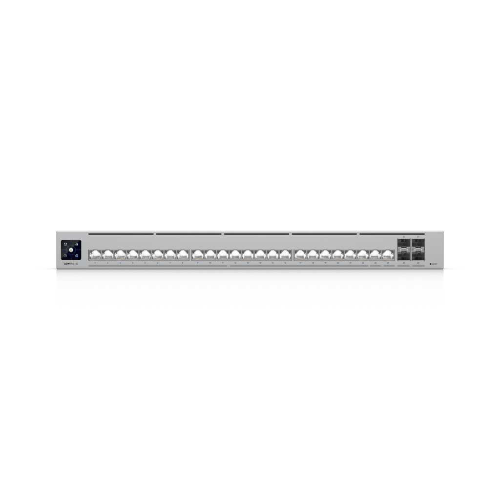 UniFi Switch Pro HD Capa 3, 24 puertos Etherlighting / (22) puertos 2.5 GbE, (2) puertos 10GbE, (4) puertos 10G SFP+