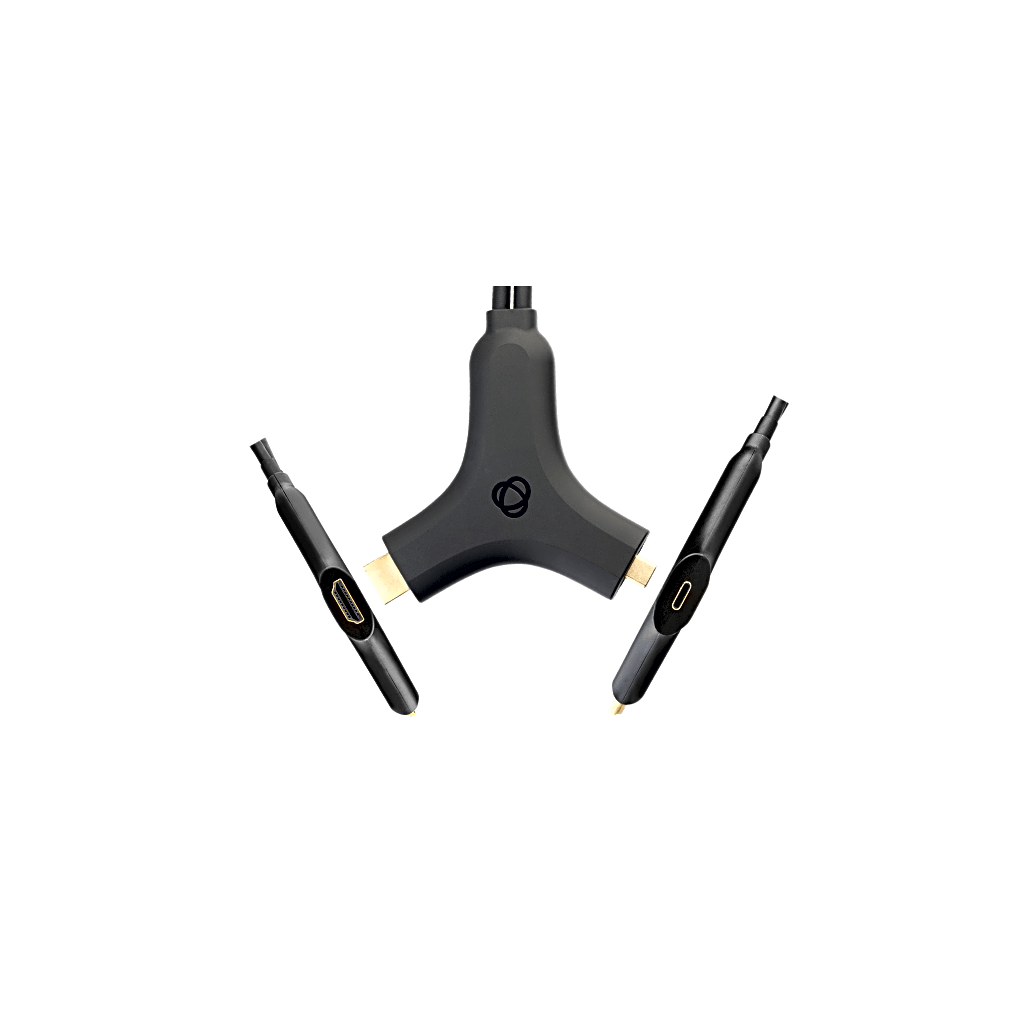 Adaptador Activo Multi-Formato | HDMI + USB 3.2 a USB-C | 4K@30Hz 4:4:4 | 60W PD | Carcasa ABS | Cable 2.7 m (8.85 ft)