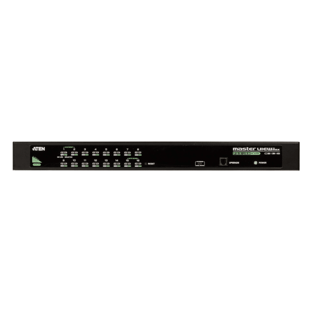 Switch KVM | 16 Puertos | Control 64-256 Computadoras | USB-PS/2 Dual Interface | Video 2048x1536 | Hotkey-OSD | Rack Mount 1U