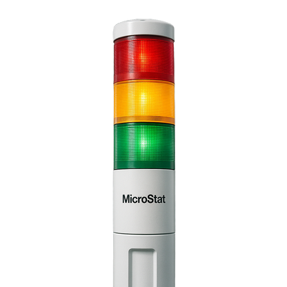 Indicador de estado LED MicroStat, 3 niveles, UL y cUL, 24 VCD, verde, rojo y ámbar