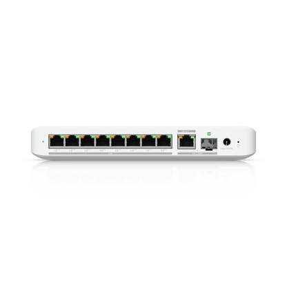 USW Flex 2.5G PoE Switch de 8 Puertos 2.5GbE PoE++, con un Puerto de Enlace Ascendente Combinado RJ45/SFP+ de 10 GbE (No incluye Adaptador ca/cc)